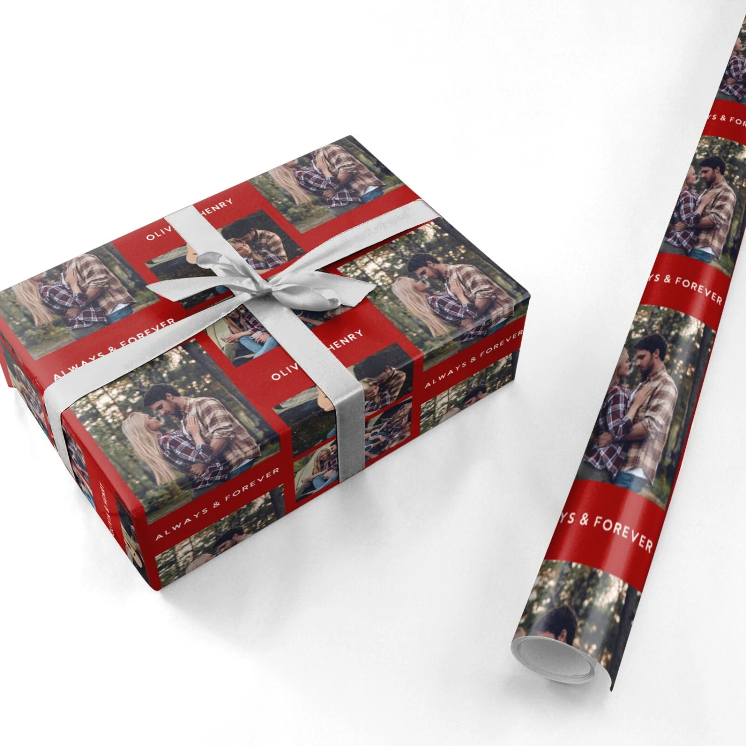 Couples Photo Collage Personalised Wrapping Paper - Image 3