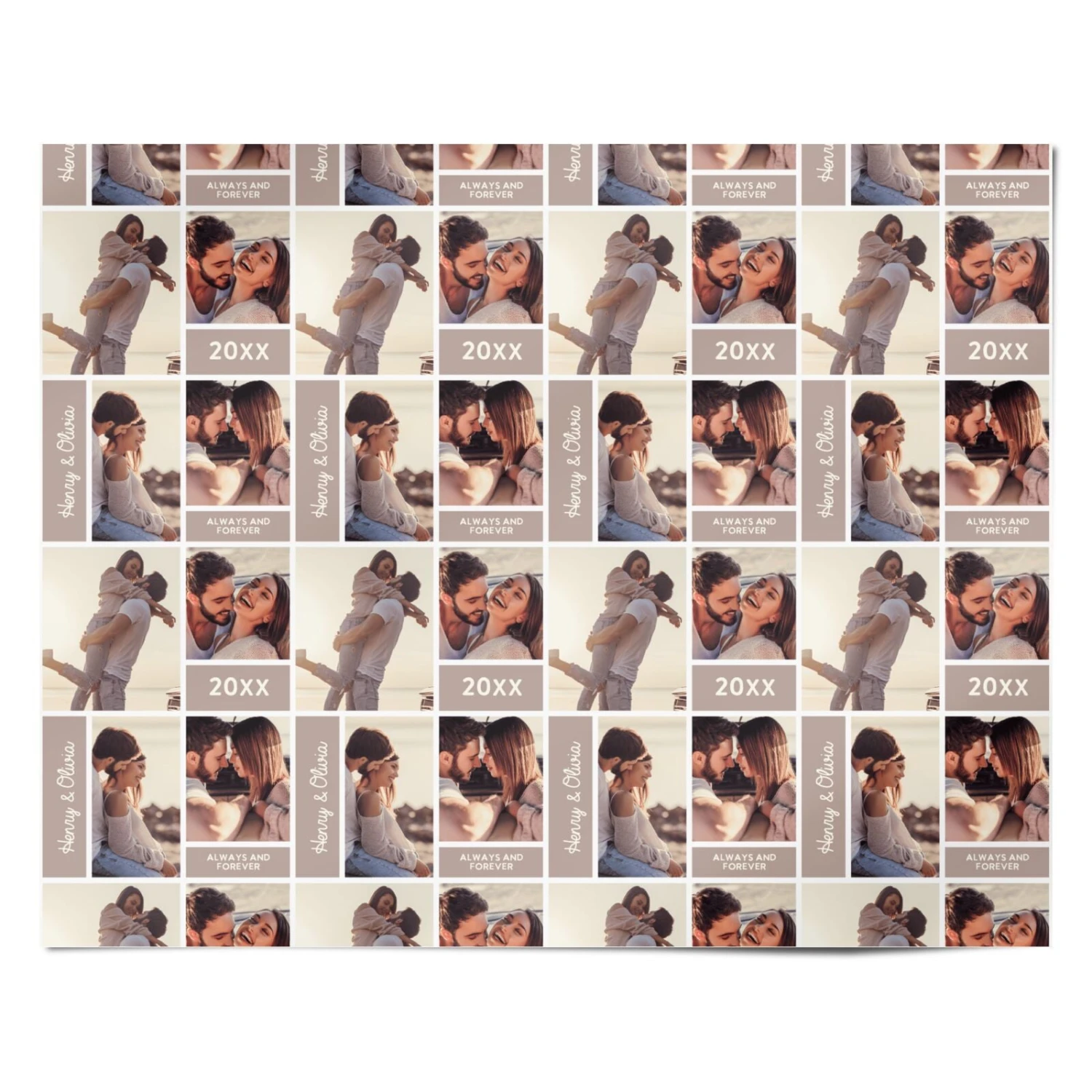 Couples Valentine Photo Collage Personalised Wrapping Paper - Image 4