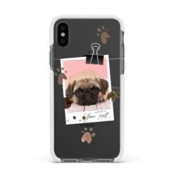 Custom Dog Picture With Name IPhone Case -Wrap & Case Store Custom Dog Picture with Name Apple iPhone Xs Impact Case White Edge on Black Phone