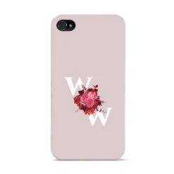 Custom Dual Initial Floral IPhone Case -Wrap & Case Store Custom Dual Initial Floral Apple iPhone 4s Case