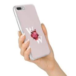 Custom Dual Initial Floral IPhone Case -Wrap & Case Store Custom Dual Initial Floral iPhone 7 Plus Bumper Case on Silver iPhone Alternative Image