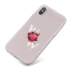Custom Dual Initial Floral IPhone Case -Wrap & Case Store Custom Dual Initial Floral iPhone X Bumper Case on Silver iPhone