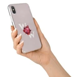 Custom Dual Initial Floral IPhone Case -Wrap & Case Store Custom Dual Initial Floral iPhone X Bumper Case on Silver iPhone Alternative Image 2