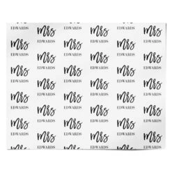 Custom Mrs Wrapping Paper -Wrap & Case Store Custom Mrs Personalised Wrapping Paper Alternative