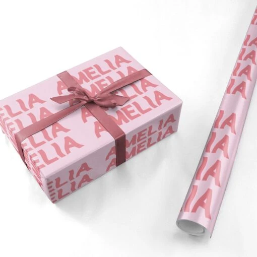 Custom Trippy Name Wrapping Paper - Image 3