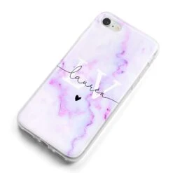 Customisable Name Initial Marble IPhone Case -Wrap & Case Store Customisable Name Initial Marble iPhone 8 Bumper Case on Silver iPhone Alternative Image