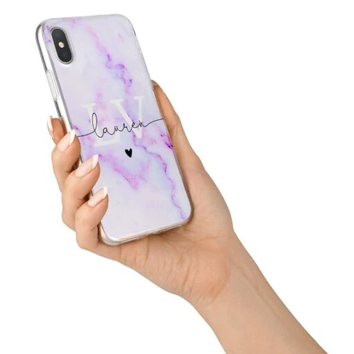 Customisable Name Initial Marble IPhone Case - Image 6
