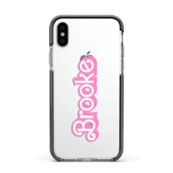 Dream Name IPhone Case -Wrap & Case Store Dream Name Apple iPhone Xs Impact Case Black Edge on Silver Phone