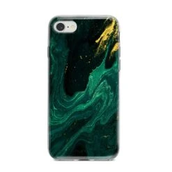 Emerald Green IPhone Case -Wrap & Case Store Emerald Green iPhone 8 Bumper Case on Silver iPhone