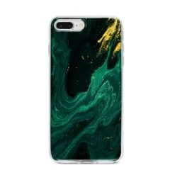 Emerald Green IPhone Case -Wrap & Case Store Emerald Green iPhone 8 Plus Bumper Case on Silver iPhone