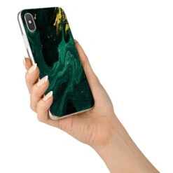 Emerald Green IPhone Case -Wrap & Case Store Emerald Green iPhone X Bumper Case on Silver iPhone Alternative Image 2