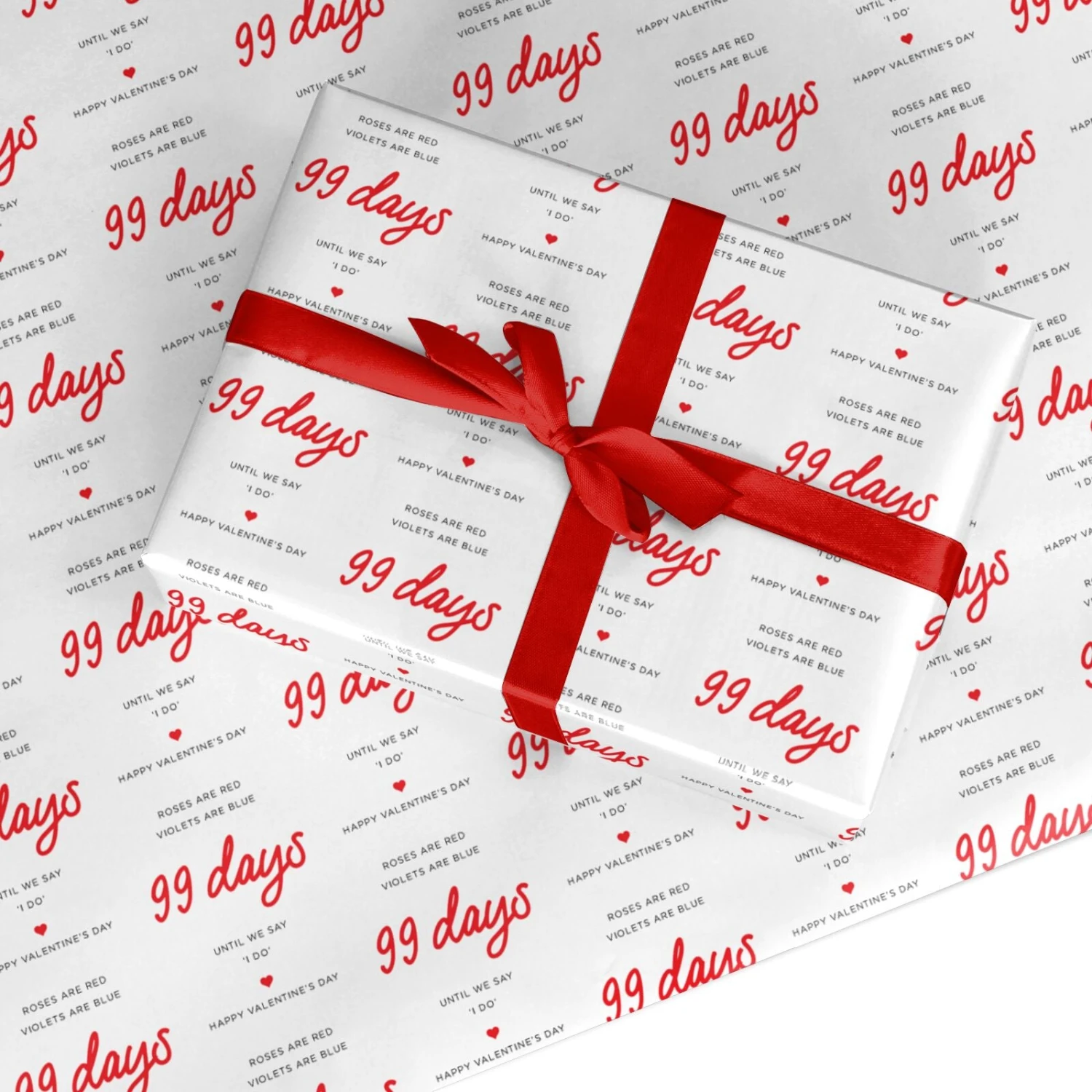 Engaged Couple Valentine Wrapping Paper