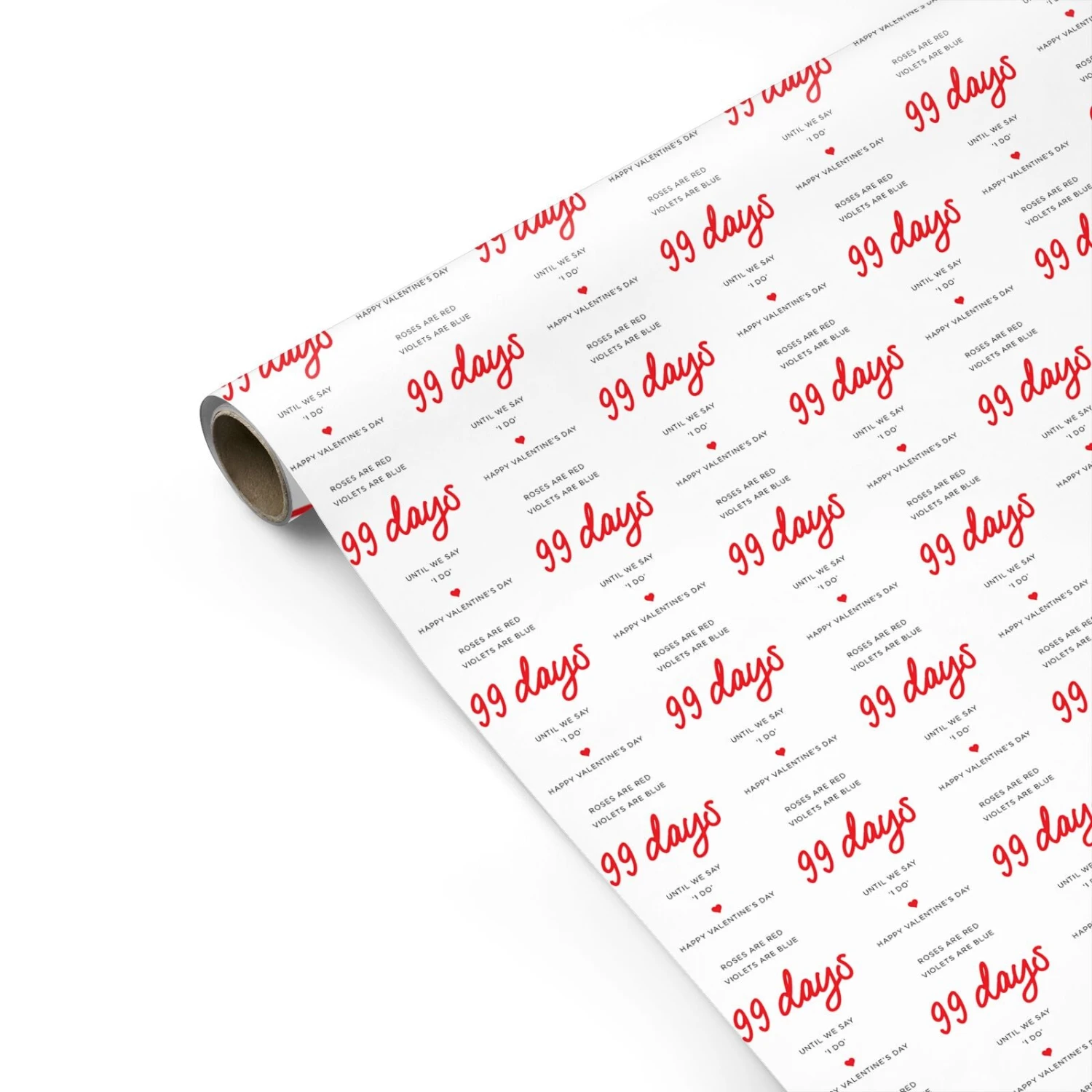 Engaged Couple Valentine Wrapping Paper - Image 2