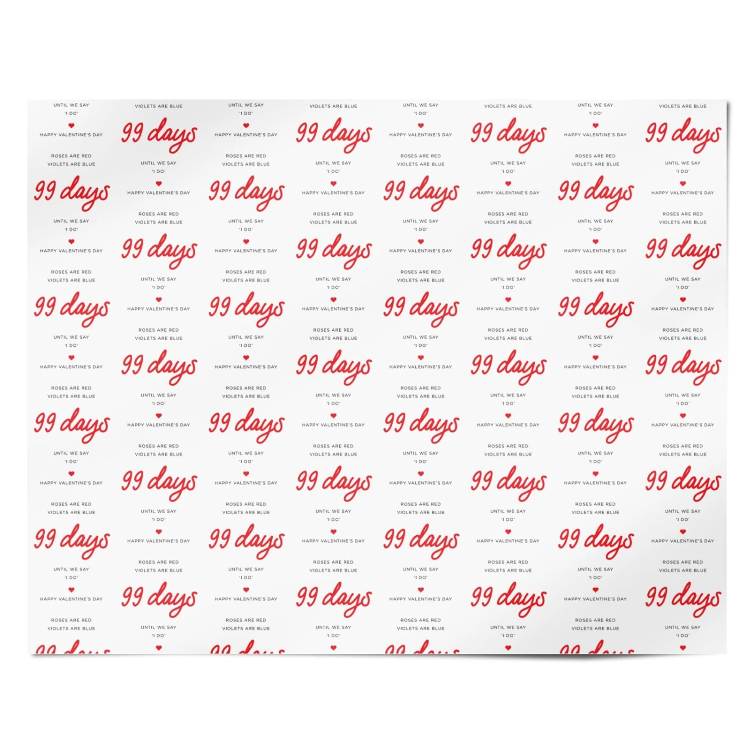 Engaged Couple Valentine Wrapping Paper - Image 4
