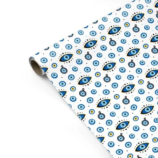 Evil Eye Protection Pattern Wrapping Paper - Image 2