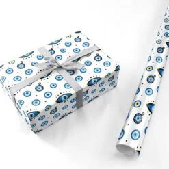 Evil Eye Protection Pattern Wrapping Paper -Wrap & Case Store Evil Eye Protection Pattern Personalised Wrapping Paper