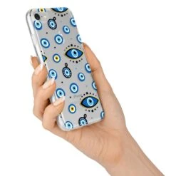 Evil Eye Protection Pattern IPhone Case -Wrap & Case Store Evil Eye Protection Pattern iPhone 7 Bumper Case on Silver iPhone Alternative Image