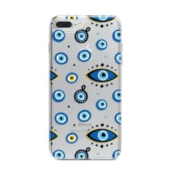 Evil Eye Protection Pattern IPhone Case -Wrap & Case Store Evil Eye Protection Pattern iPhone 7 Plus Bumper Case on Silver iPhone
