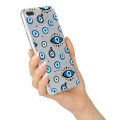 Evil Eye Protection Pattern IPhone Case -Wrap & Case Store Evil Eye Protection Pattern iPhone 7 Plus Bumper Case on Silver iPhone Alternative Image