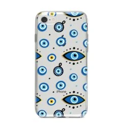 Evil Eye Protection Pattern IPhone Case -Wrap & Case Store Evil Eye Protection Pattern iPhone 8 Bumper Case on Silver iPhone