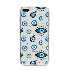 Evil Eye Protection Pattern IPhone Case -Wrap & Case Store Evil Eye Protection Pattern iPhone 8 Plus Bumper Case on Silver iPhone
