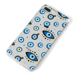 Evil Eye Protection Pattern IPhone Case -Wrap & Case Store Evil Eye Protection Pattern iPhone 8 Plus Bumper Case on Silver iPhone Alternative Image