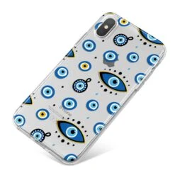 Evil Eye Protection Pattern IPhone Case -Wrap & Case Store Evil Eye Protection Pattern iPhone X Bumper Case on Silver iPhone