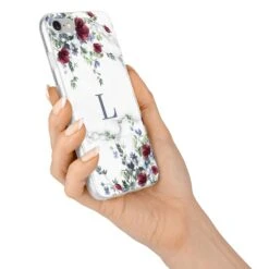 Floral Marble Monogram Personalised IPhone Case -Wrap & Case Store Floral Marble Monogram Personalised iPhone 7 Bumper Case on Silver iPhone Alternative Image