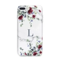 Floral Marble Monogram Personalised IPhone Case -Wrap & Case Store Floral Marble Monogram Personalised iPhone 7 Plus Bumper Case on Silver iPhone