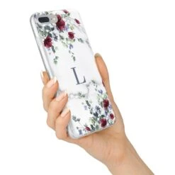 Floral Marble Monogram Personalised IPhone Case -Wrap & Case Store Floral Marble Monogram Personalised iPhone 7 Plus Bumper Case on Silver iPhone Alternative Image