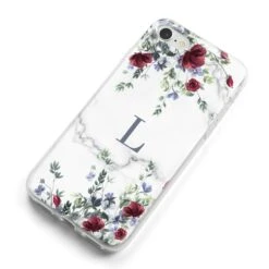 Floral Marble Monogram Personalised IPhone Case -Wrap & Case Store Floral Marble Monogram Personalised iPhone 8 Bumper Case on Silver iPhone Alternative Image