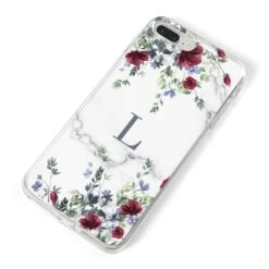Floral Marble Monogram Personalised IPhone Case -Wrap & Case Store Floral Marble Monogram Personalised iPhone 8 Plus Bumper Case on Silver iPhone Alternative Image