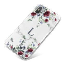 Floral Marble Monogram Personalised IPhone Case -Wrap & Case Store Floral Marble Monogram Personalised iPhone X Bumper Case on Silver iPhone