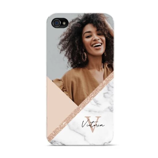 Geometric Marble Photo Upload IPhone Case - Image 4