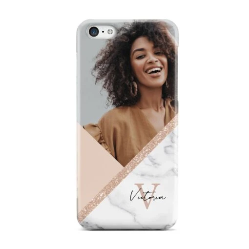 Geometric Marble Photo Upload IPhone Case - Image 2