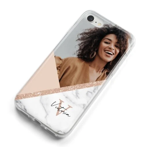 Geometric Marble Photo Upload IPhone Case - Image 9