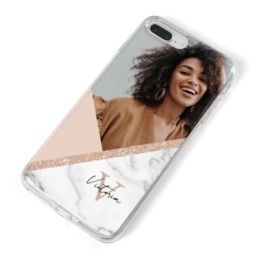 Geometric Marble Photo Upload IPhone Case - Image 11