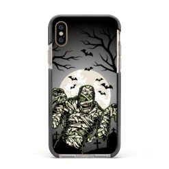 Halloween Mummy IPhone Case -Wrap & Case Store Halloween Mummy Apple iPhone Xs Impact Case Black Edge on Gold Phone