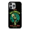 Halloween Zombie Hand IPhone Case -Wrap & Case Store Halloween Zombie Hand iPhone 14 Pro Max Black Impact Case on Silver phone