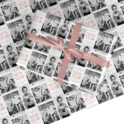 Happy New Year Photo Upload Wrapping Paper