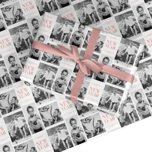 Happy New Year Photo Upload Wrapping Paper