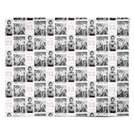 Happy New Year Photo Upload Wrapping Paper - Image 4