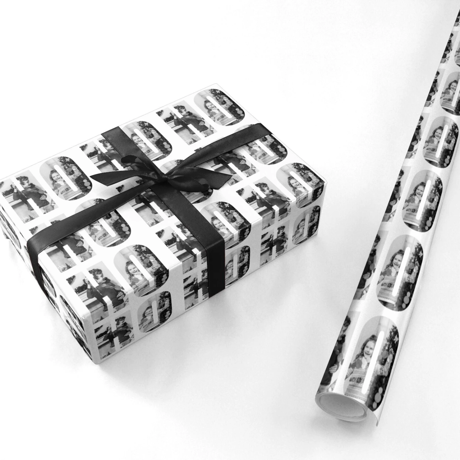 Ho Ho Ho Photo Upload Christmas Wrapping Paper - Image 3