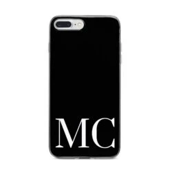 Initials Personalised 1 Apple IPhone Case -Wrap & Case Store Initials Personalised 1 iPhone 7 Plus Bumper Case on Silver iPhone