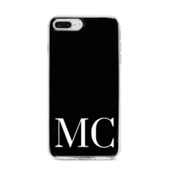 Initials Personalised 1 Apple IPhone Case -Wrap & Case Store Initials Personalised 1 iPhone 8 Plus Bumper Case on Silver iPhone