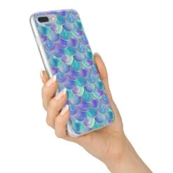Iridescent Mermaid Scales IPhone Case -Wrap & Case Store Iridescent Mermaid Scales iPhone 7 Plus Bumper Case on Silver iPhone Alternative Image