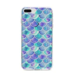 Iridescent Mermaid Scales IPhone Case -Wrap & Case Store Iridescent Mermaid Scales iPhone 8 Plus Bumper Case on Silver iPhone