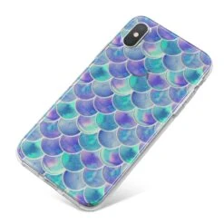 Iridescent Mermaid Scales IPhone Case -Wrap & Case Store Iridescent Mermaid Scales iPhone X Bumper Case on Silver iPhone
