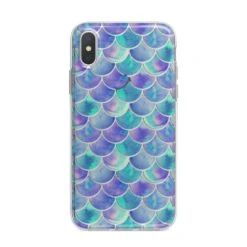 Iridescent Mermaid Scales IPhone Case -Wrap & Case Store Iridescent Mermaid Scales iPhone X Bumper Case on Silver iPhone Alternative Image 1