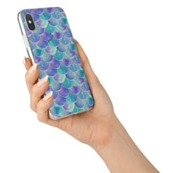 Iridescent Mermaid Scales IPhone Case -Wrap & Case Store Iridescent Mermaid Scales iPhone X Bumper Case on Silver iPhone Alternative Image 2